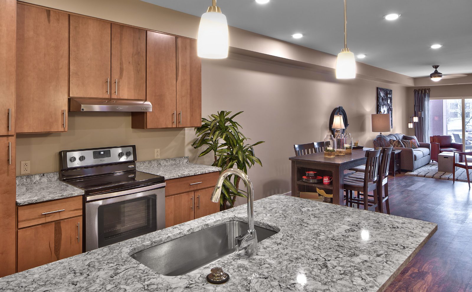 Apartment kitchen at Charlotte Square